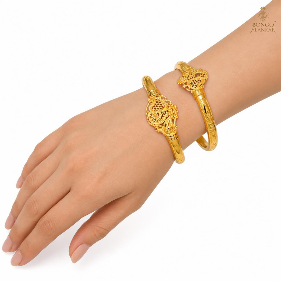 Golden Filigree Motif Bangles