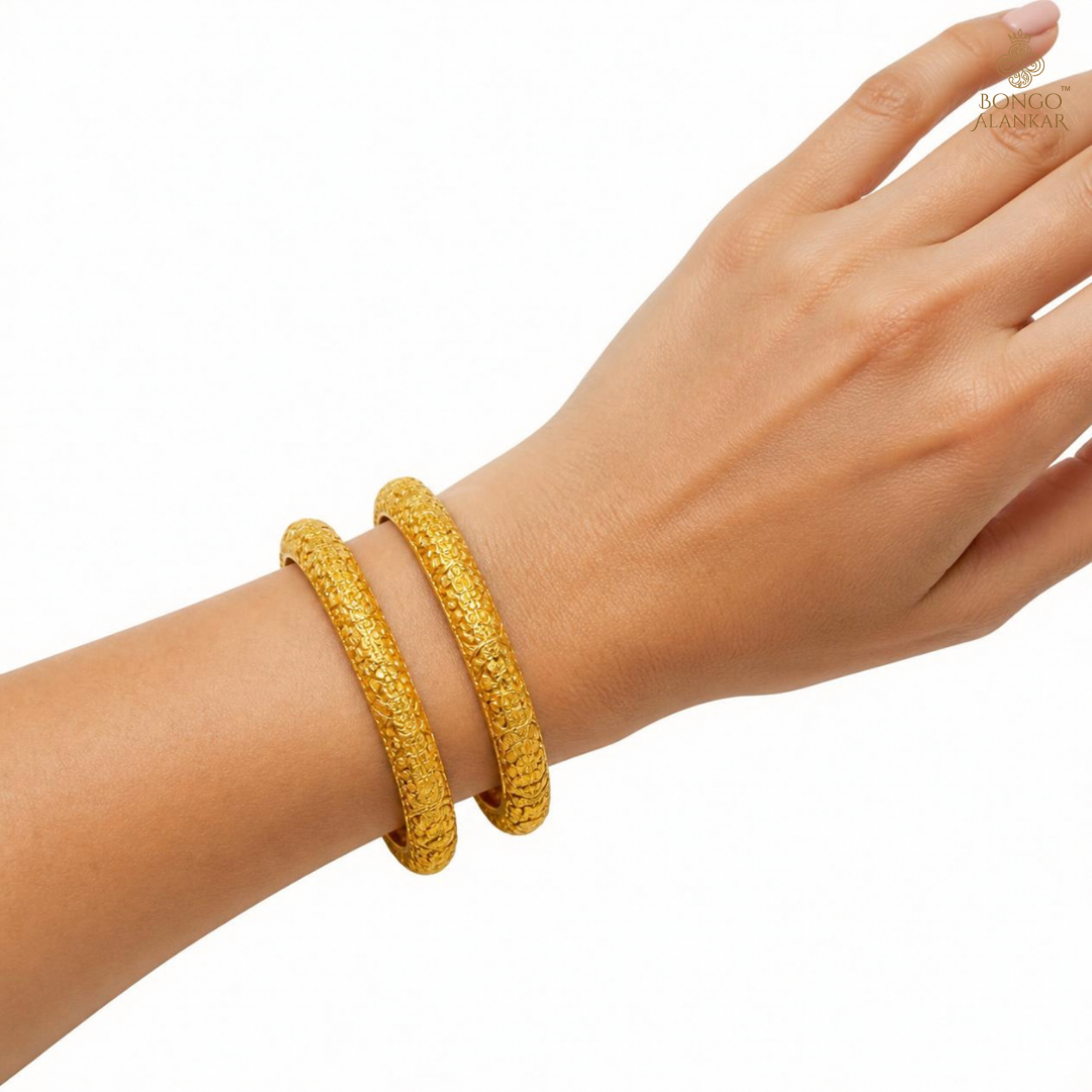 Golden Intricate Filigree Bangles