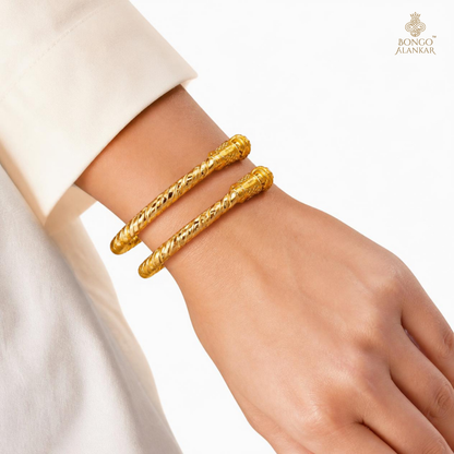 Golden Twisted Rope Bangles