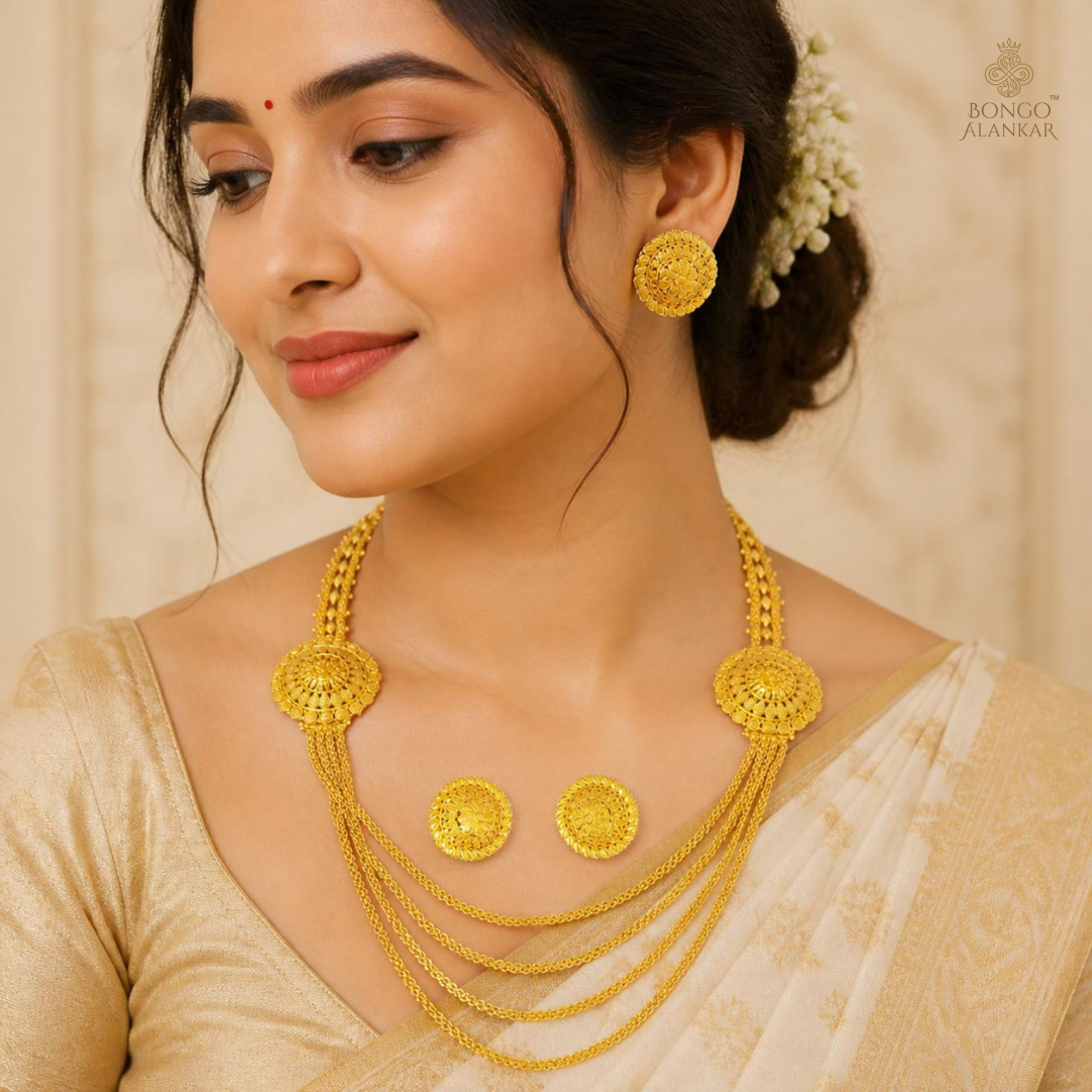 Golden Layered Floral Lohori