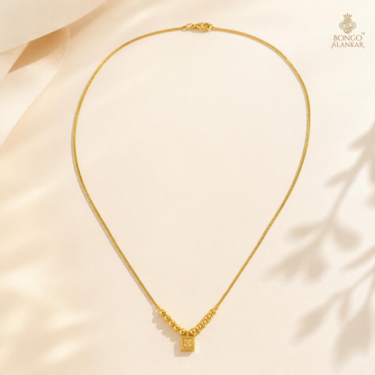 Golden Beaded Square Motif Chain