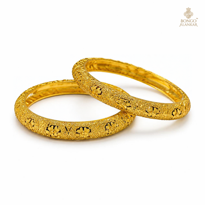 Golden Intricate Filigree Bangles