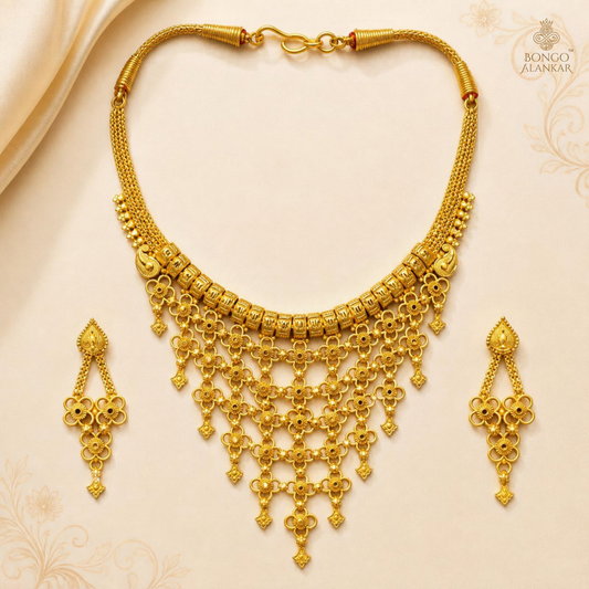 Golden Filigree Mesh Necklace