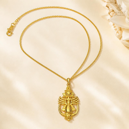 Golden Divine Durga Pendant Chain