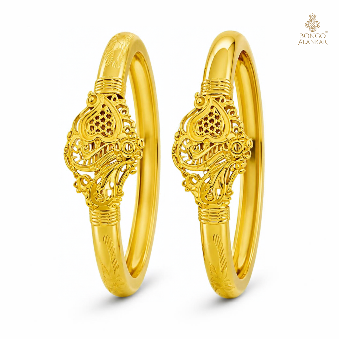 Golden Filigree Motif Bangles