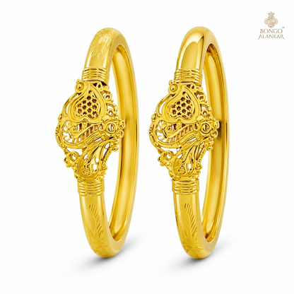 Golden Filigree Motif Bangles