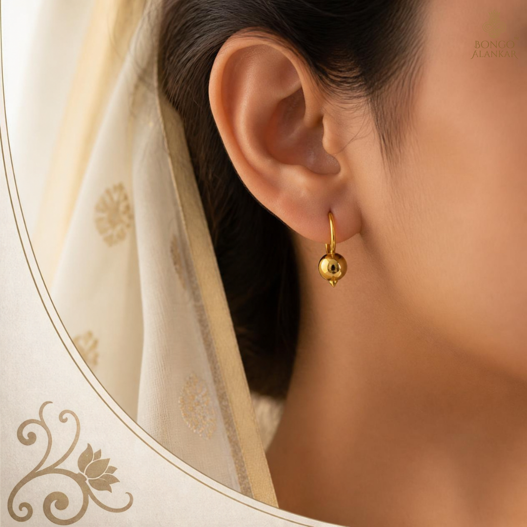 Golden Orb Drop Earrings