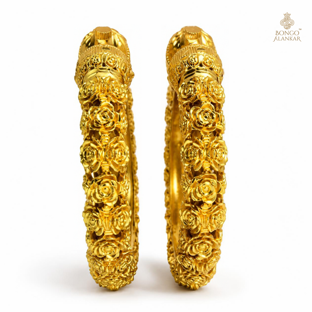 Golden Rose Cluster Bangles