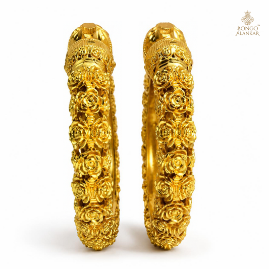 Golden Rose Cluster Bangles