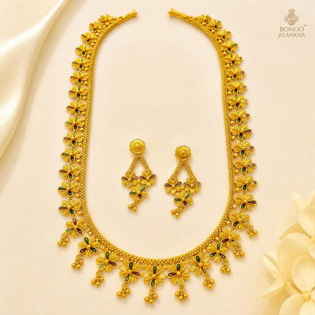 Golden Enamel Floral Sitahar