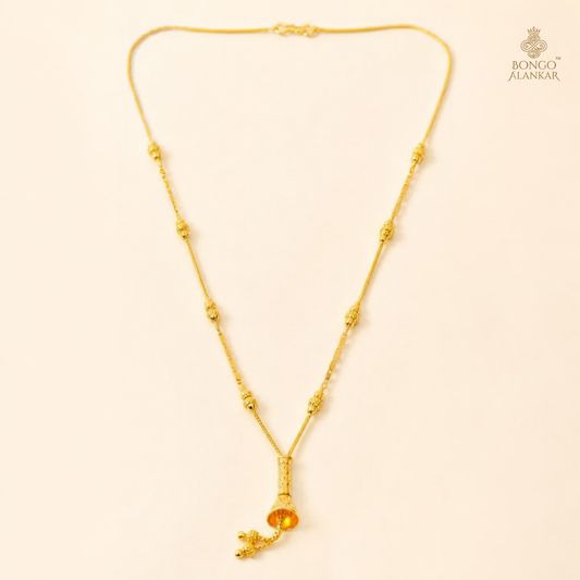Golden Beaded Lariat Chain