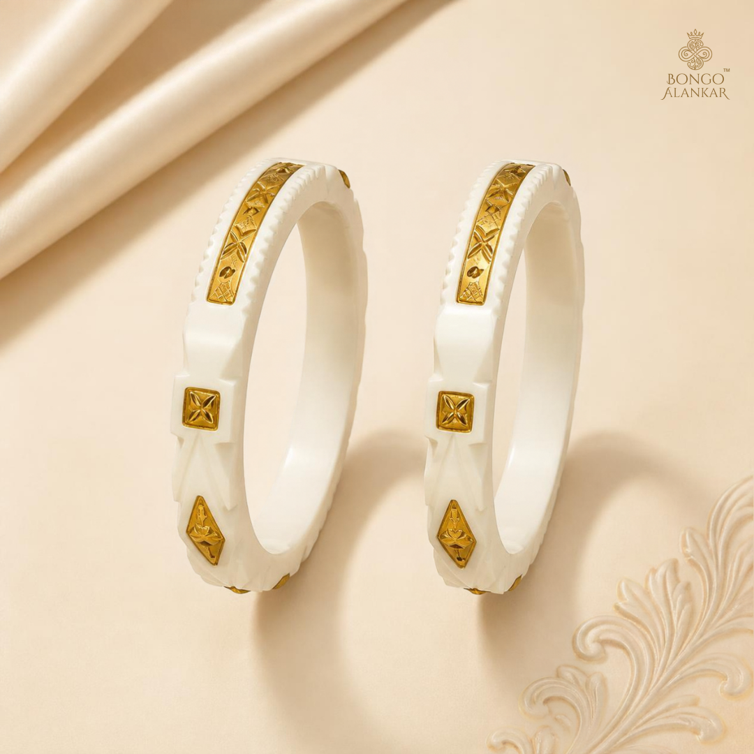 Gold-Inlaid Geometric Sankha