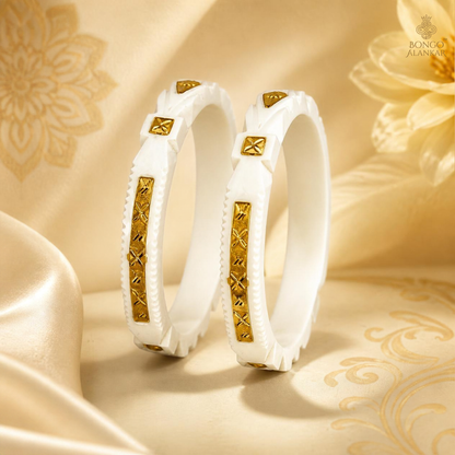 Gold-Inlaid Geometric Sankha