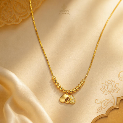 Golden Beaded Heart Motif Chain
