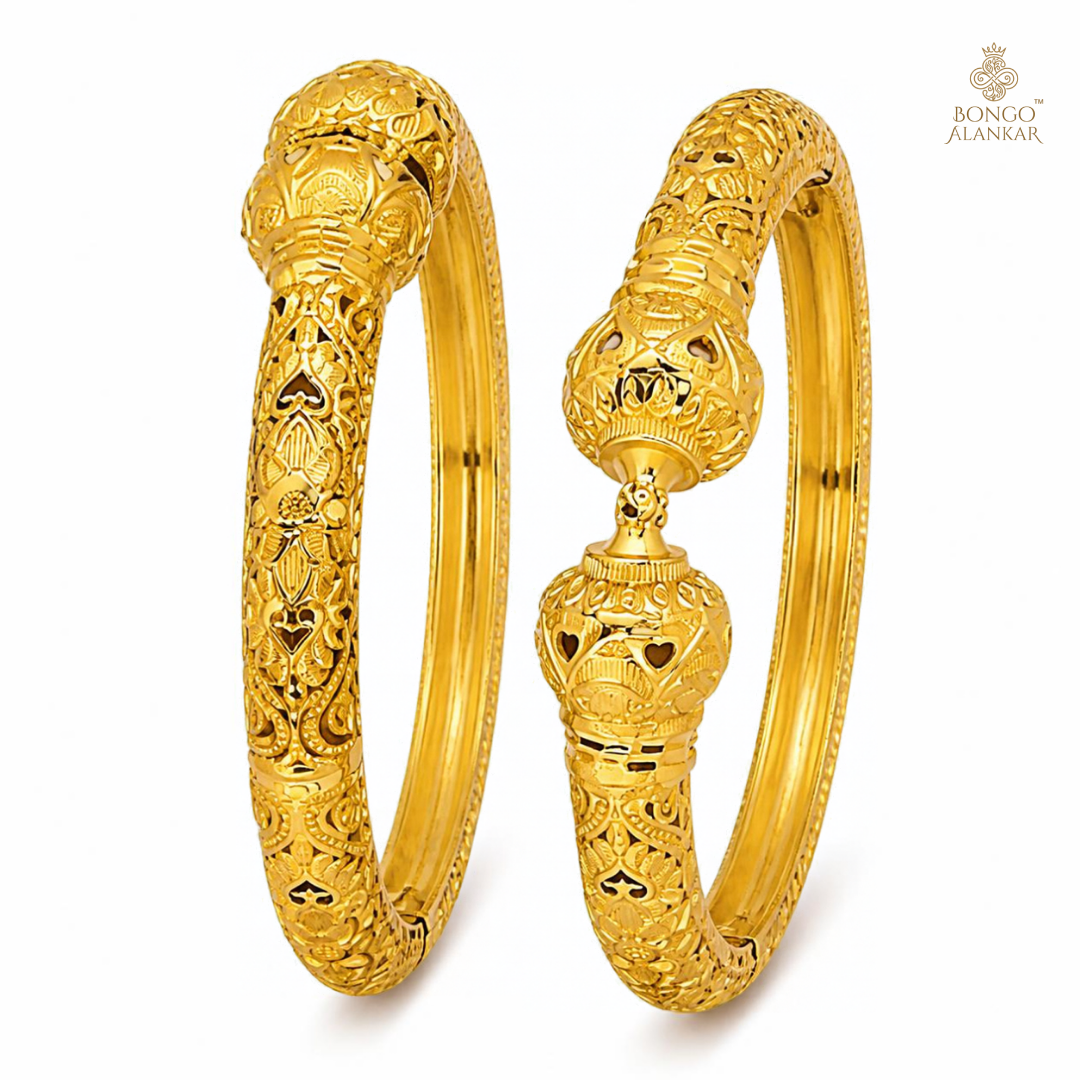 Golden Ornate Carved Bangles
