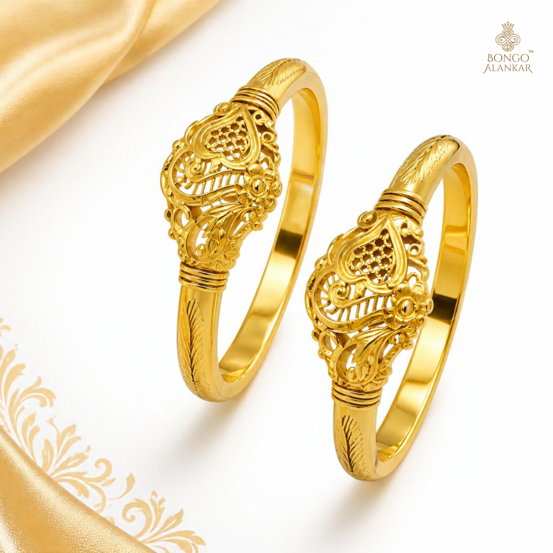 Golden Filigree Motif Bangles