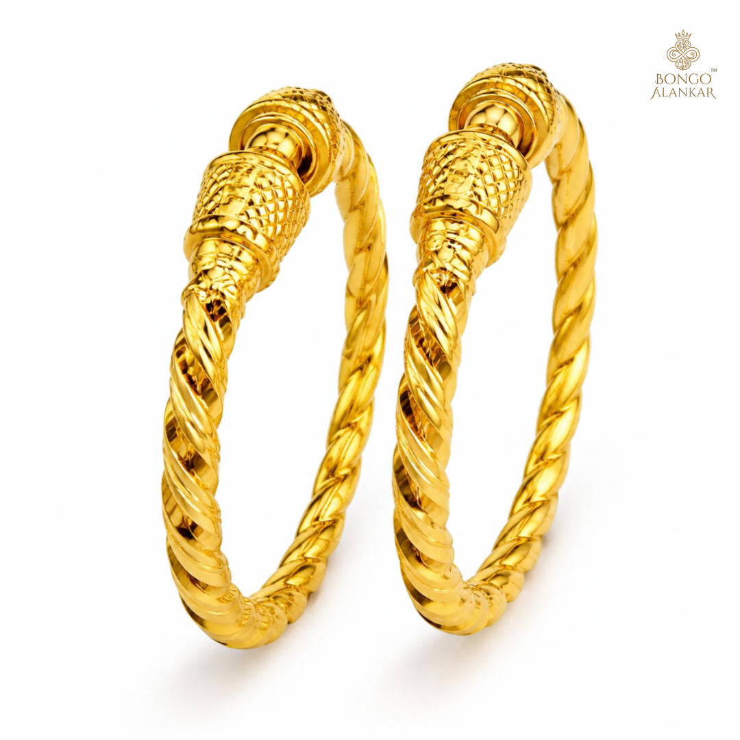 Golden Twisted Rope Bangles