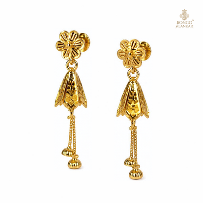 Golden Floral Bud Drop Earrings