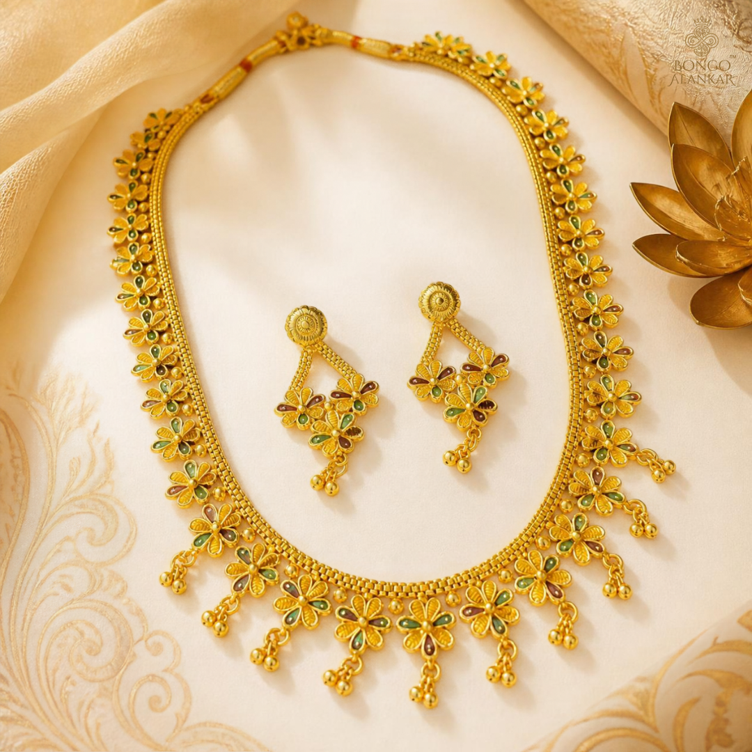 Golden Enamel Floral Sitahar
