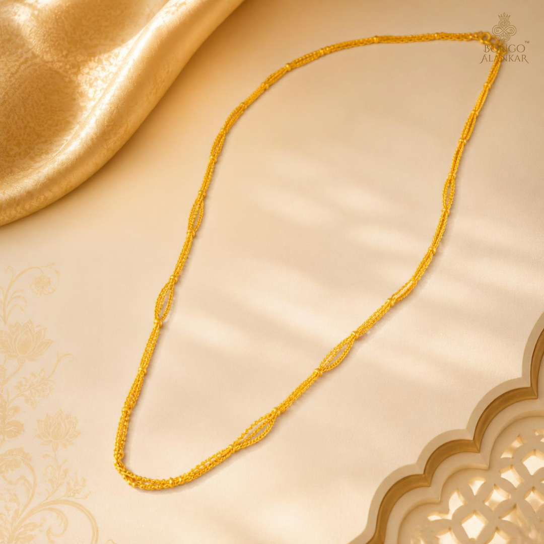 Golden Braided Multi-Strand Chain