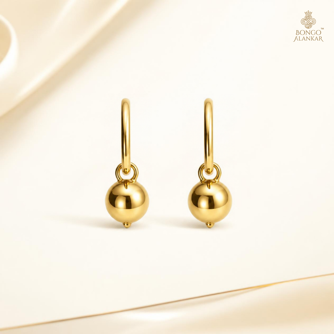 Golden Orb Drop Earrings