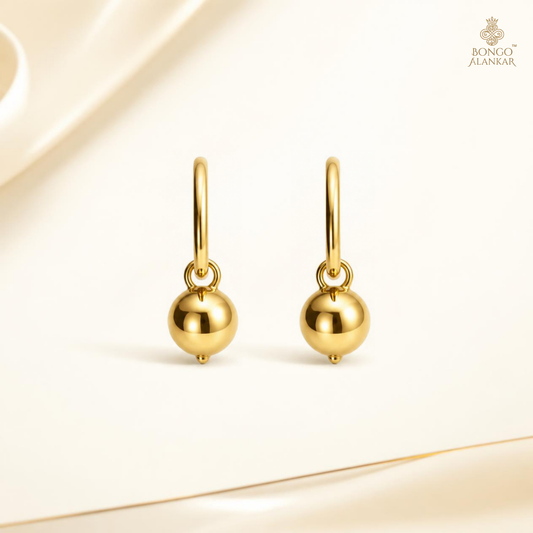 Golden Orb Drop Earrings