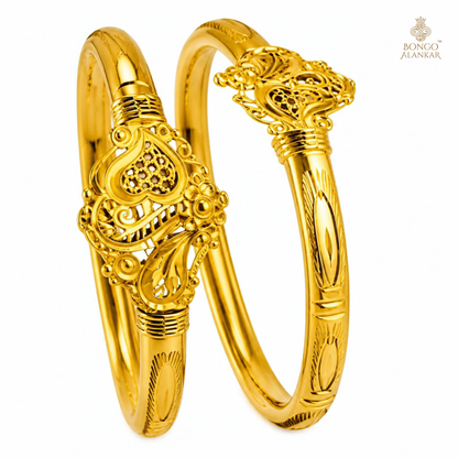 Golden Filigree Motif Bangles