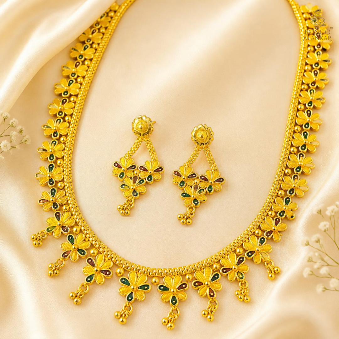 Golden Enamel Floral Sitahar