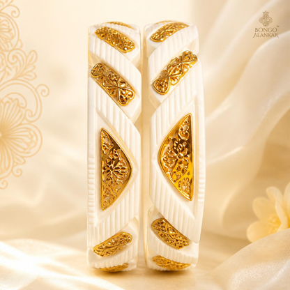 Gold-Embellished Carved Sankha