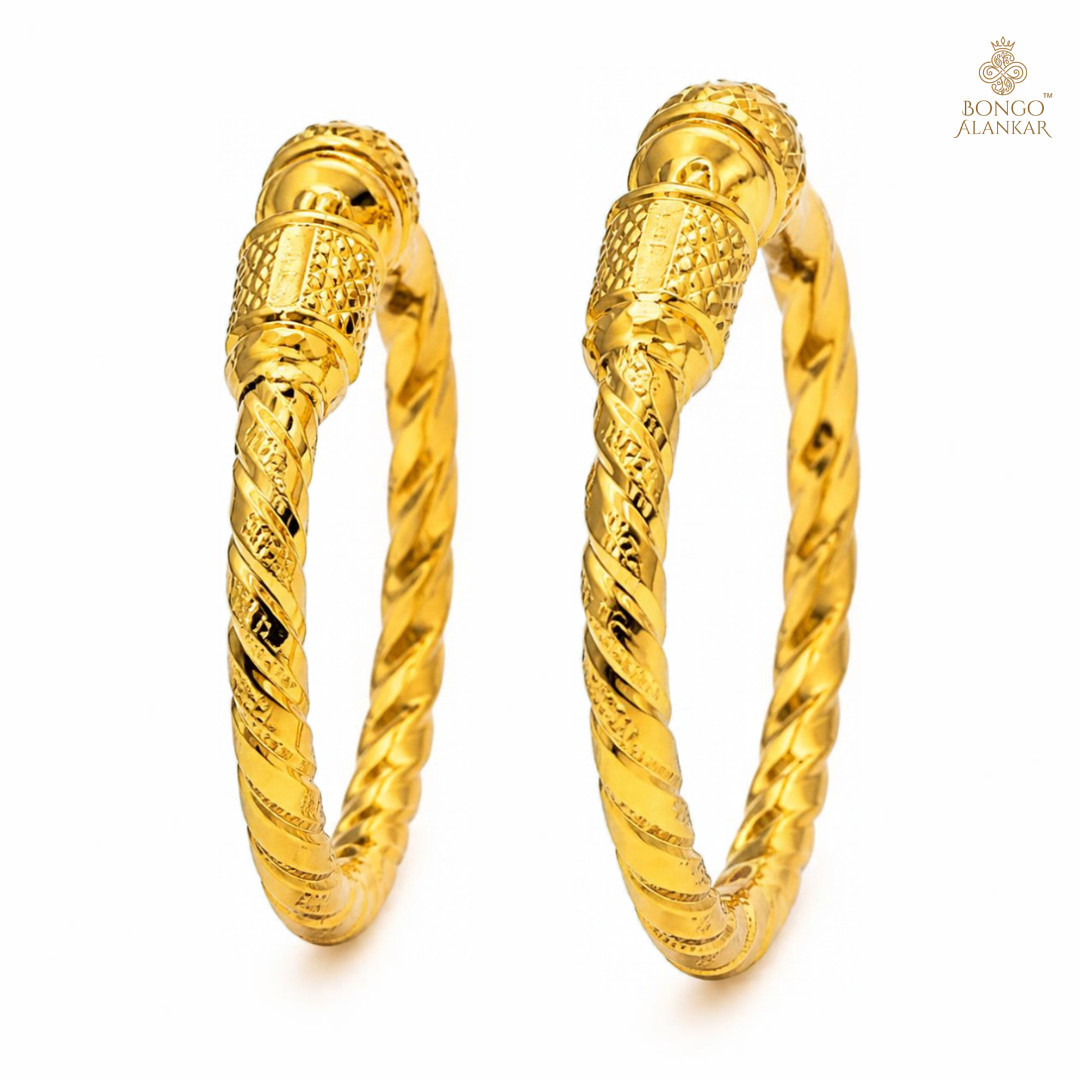 Golden Twisted Rope Bangles