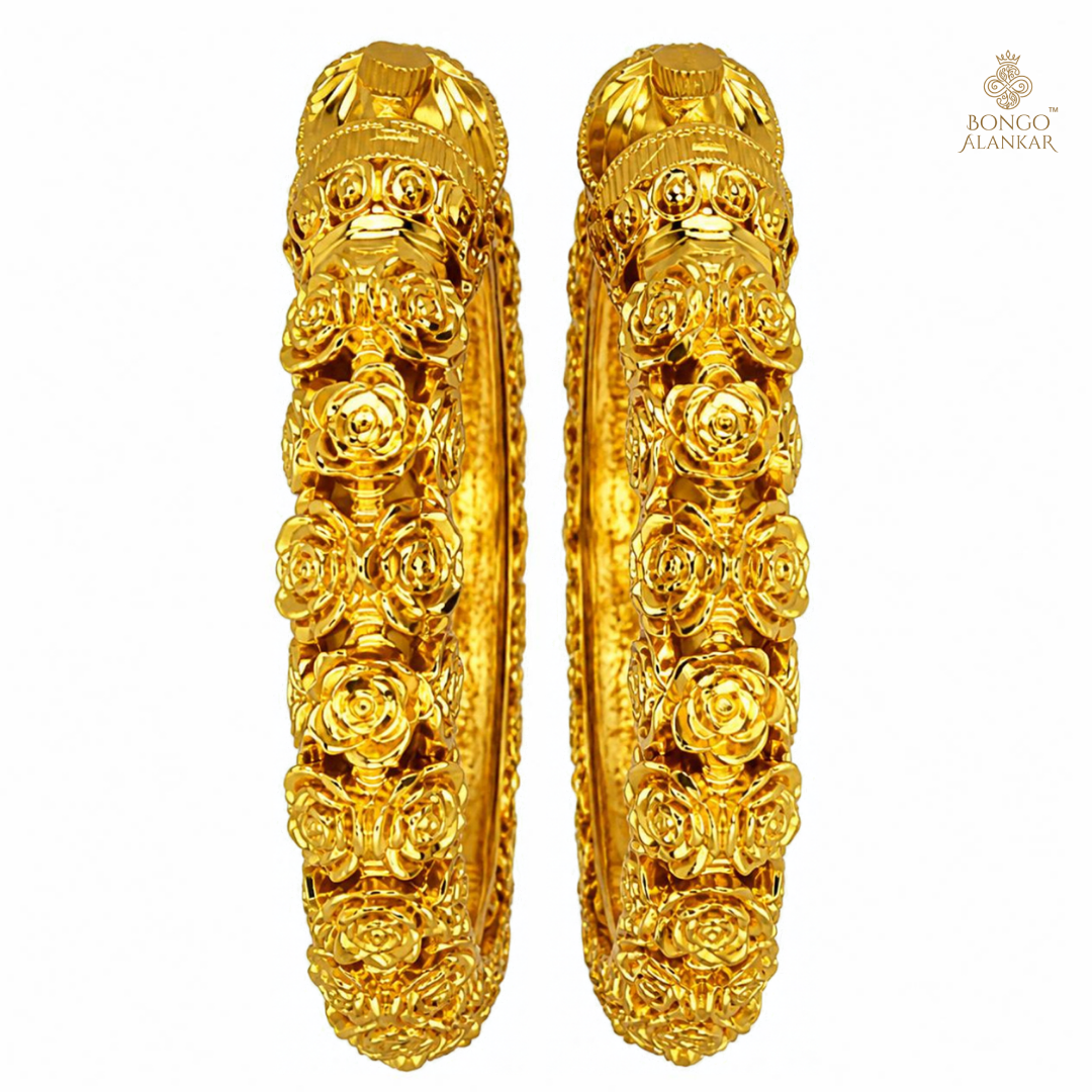 Golden Rose Cluster Bangles