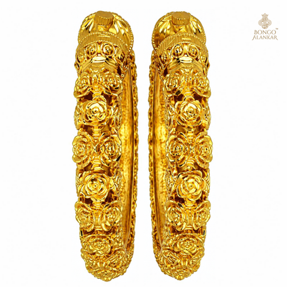 Golden Rose Cluster Bangles