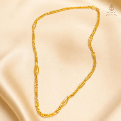 Golden Braided Multi-Strand Chain