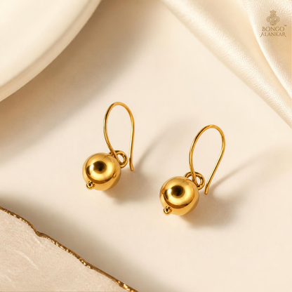Golden Orb Drop Earrings