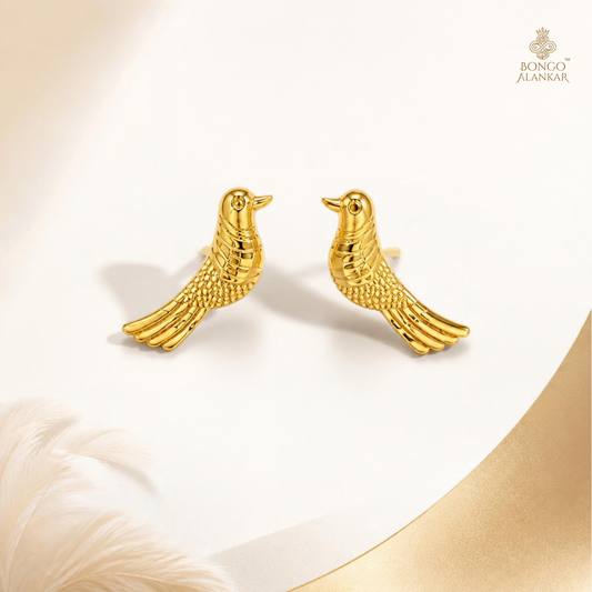 Golden Bird Stud Earrings
