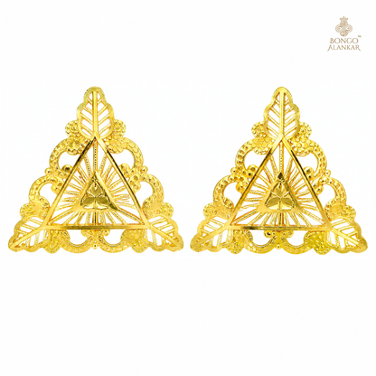Regal Leaf Triangle Earrings