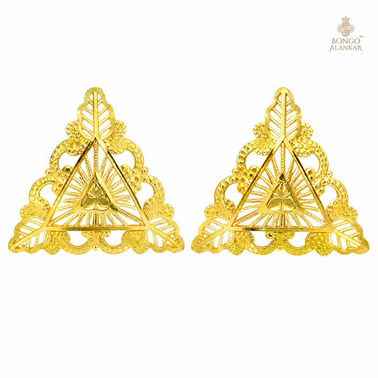 Regal Leaf Triangle Earrings