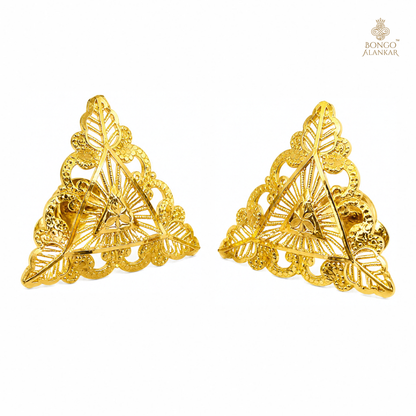 Regal Leaf Triangle Earrings