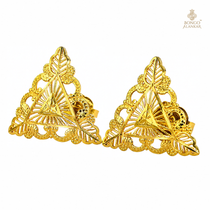 Regal Leaf Triangle Earrings