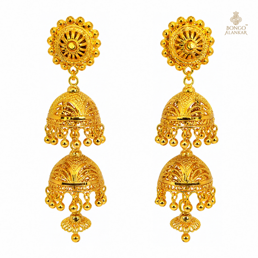 Regal Gold Cascade Jhumkas