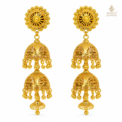 Regal Gold Cascade Jhumkas