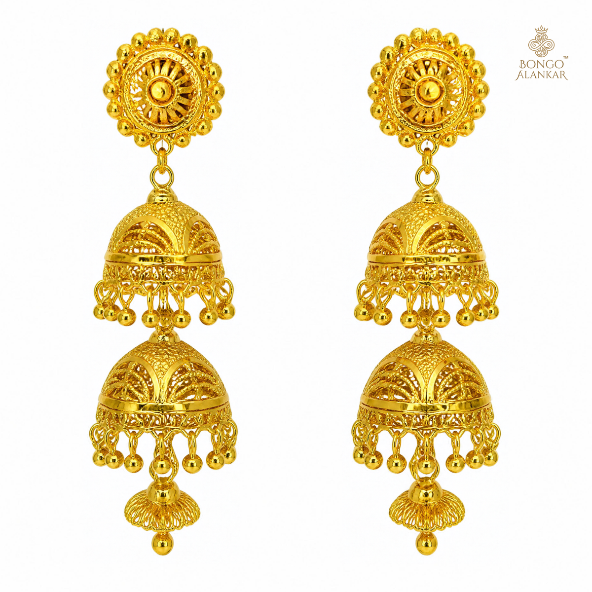 Regal Gold Cascade Jhumkas