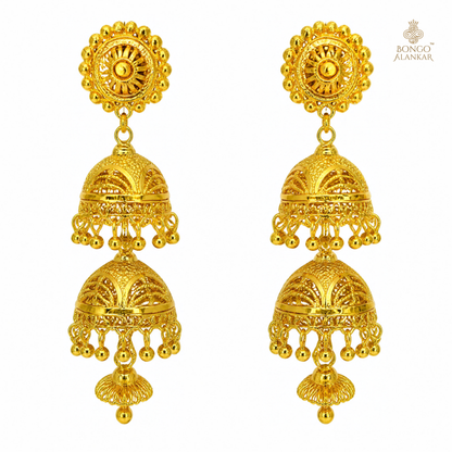 Regal Gold Cascade Jhumkas