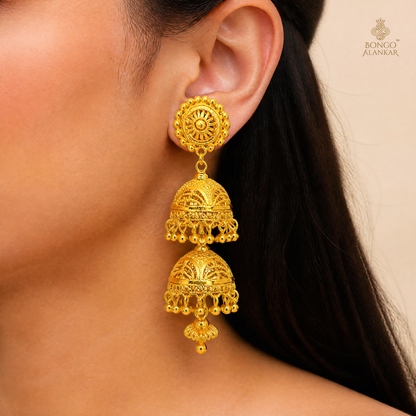 Regal Gold Cascade Jhumkas