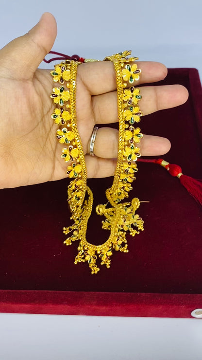 Golden Enamel Floral Sitahar