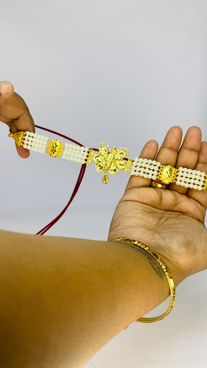 Golden Butterfly Pearl Choker