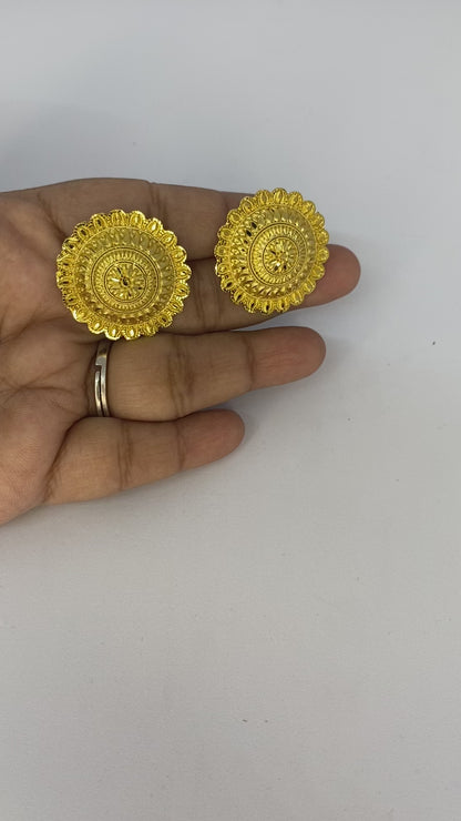 Royal Lotus Sunburst Studs