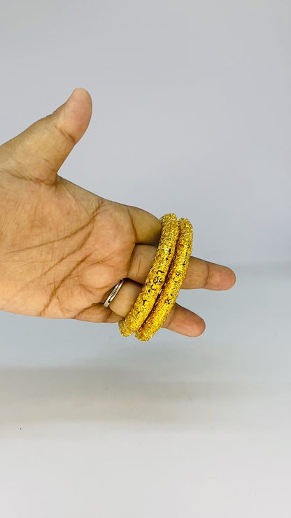 Golden Intricate Filigree Bangles