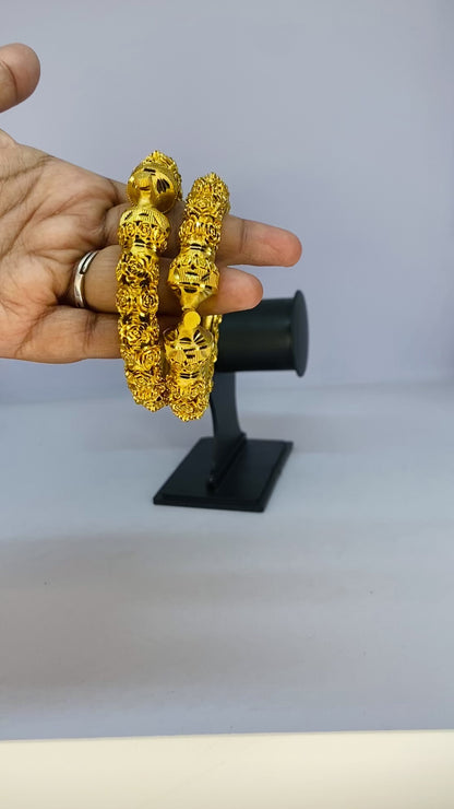 Golden Rose Cluster Bangles